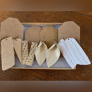 Leather Earrings - 4 pair